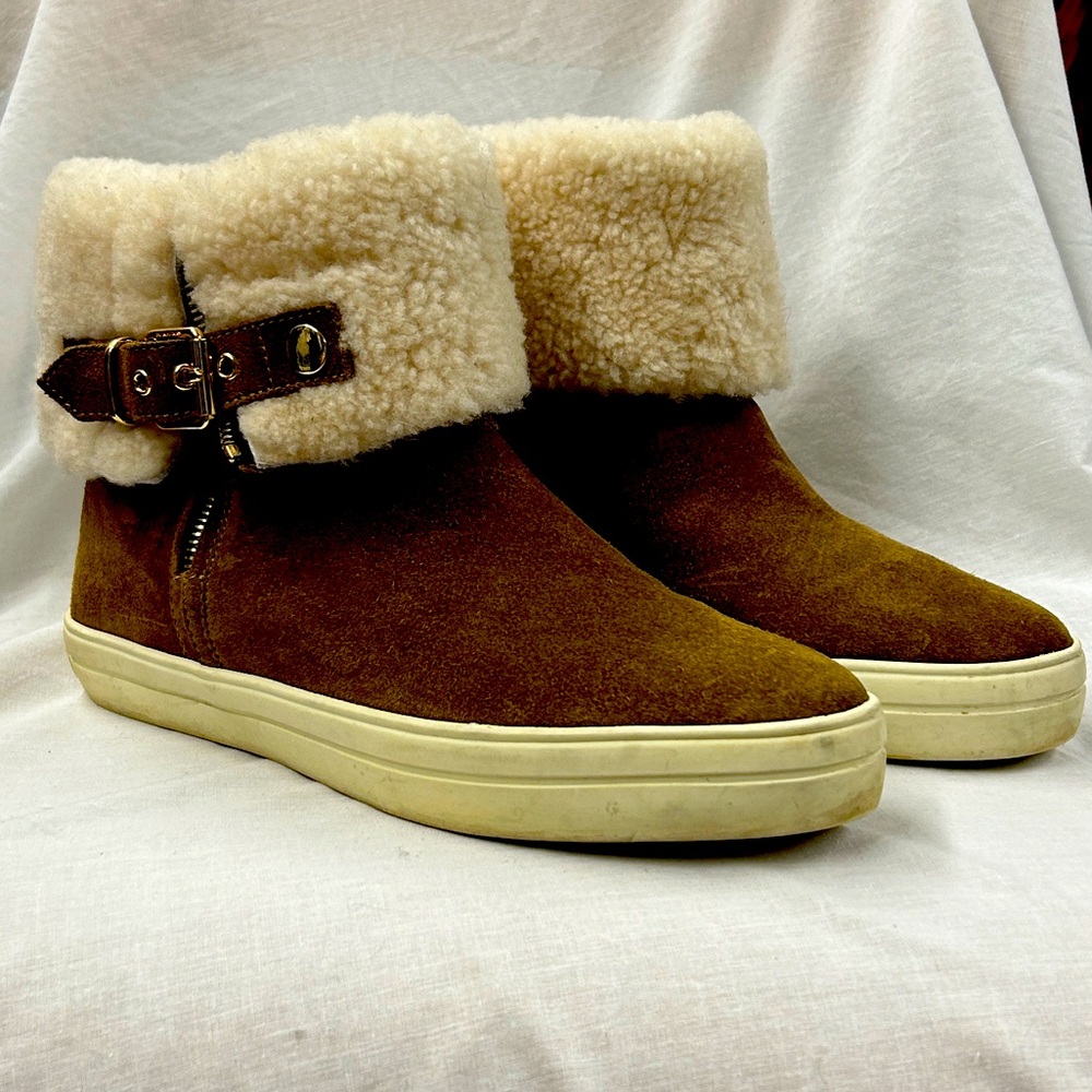 Burberry suede and fleece booties, EU 37.5